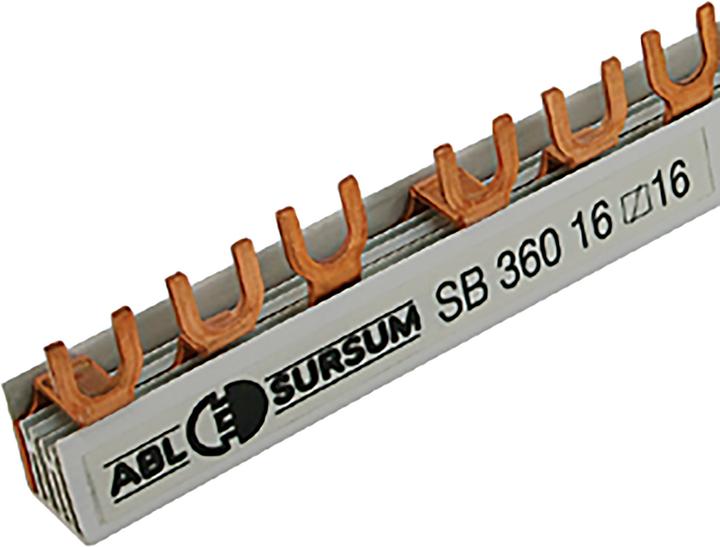 Actual product image ABL Phase bar 3-pole with fork connection, 16 mm², 80A, 56 modules