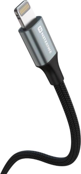 Produktbild Swissten Datenkabel Textil II USB / Lightning 1,5 M Schwarz (1.50 m)