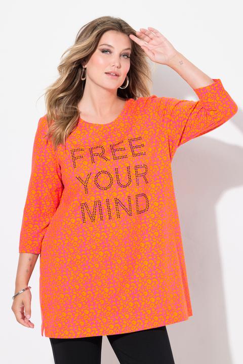 Produktbild Miamoda Longshirt, Leomuster, Glitzer-Statement, 3/4-Ärmel (44)