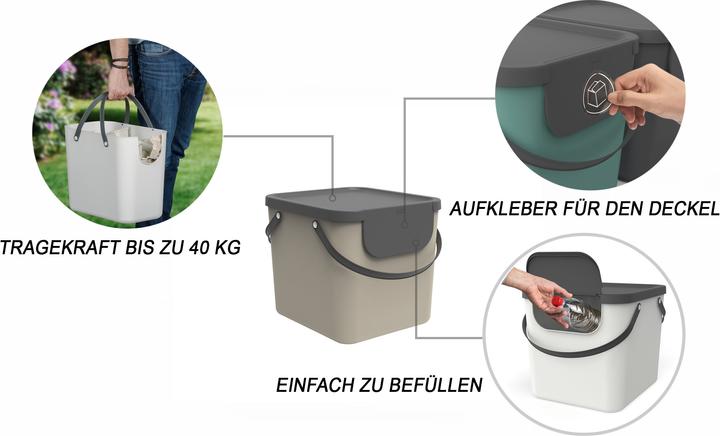 Immagine prodotto Rotho Albula 40 l contenitore per la raccolta differenziata, grigio (40 l)