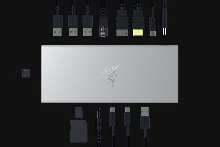 Image du produit Razer NB Acc Dock USB-C 4 Mercury (RC21-02280200-R3EK) (USB-C, 14 ports)