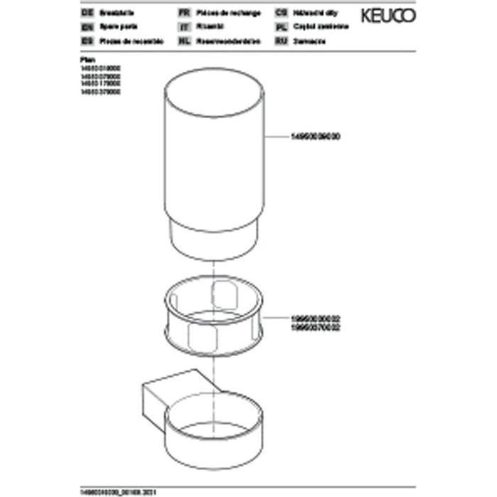 Thumbnail - Keuco, Zahnputzbecher, Glashalter PLAN m Kri-gl und Halter ES