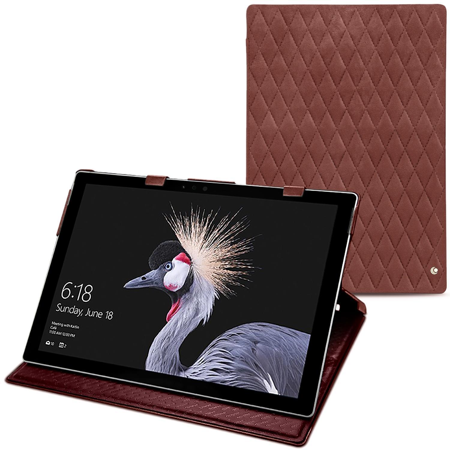 Noreve Lederschutzhülle vertikal (Surface Pro (2017)), Tablet Hülle, Rot