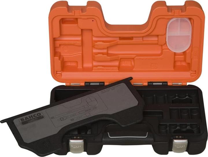 Actual product image Bahco 1/2"-Steckschlüssel-Satz, metrisch, Sechskant, inklusive Umschaltknarre - 24-teilig (32 mm, 24 mm, 13 mm, 16 mm, 11 mm, 18 mm, 23 mm, 27 mm, 19 mm, 14 mm, 15 mm, 21 mm, 22 mm, 12 mm, 17 mm, 20 mm, 10 mm, 30 mm)