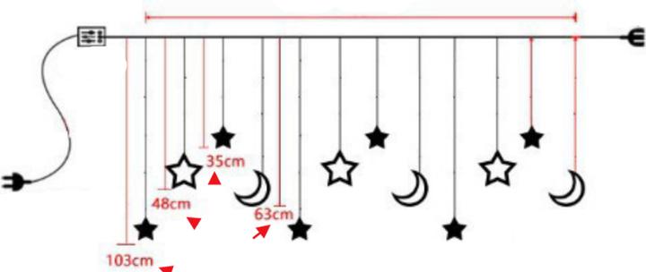 Produktbild Esmée LED Deko Lichterkette Sternen / Mond Warmweiss (3.5m) (3.50 m)