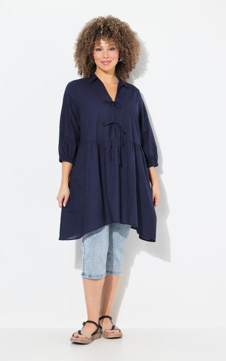 Produktbild Ulla Popken Bluse, Zipfelsaum, A-Linie, Hemdkragen, 3/4-Arm (50, 52)