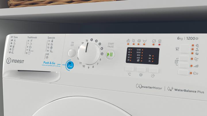 Produktbild Indesit Washing machine BWSA 61294 W EU N, C, Front loading, Washing capacity 6 kg, 1151 RPM, Depth (6 kg)