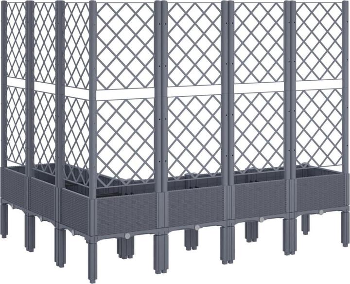 Image du produit vidaXL Bac à plantes avec treillis PP