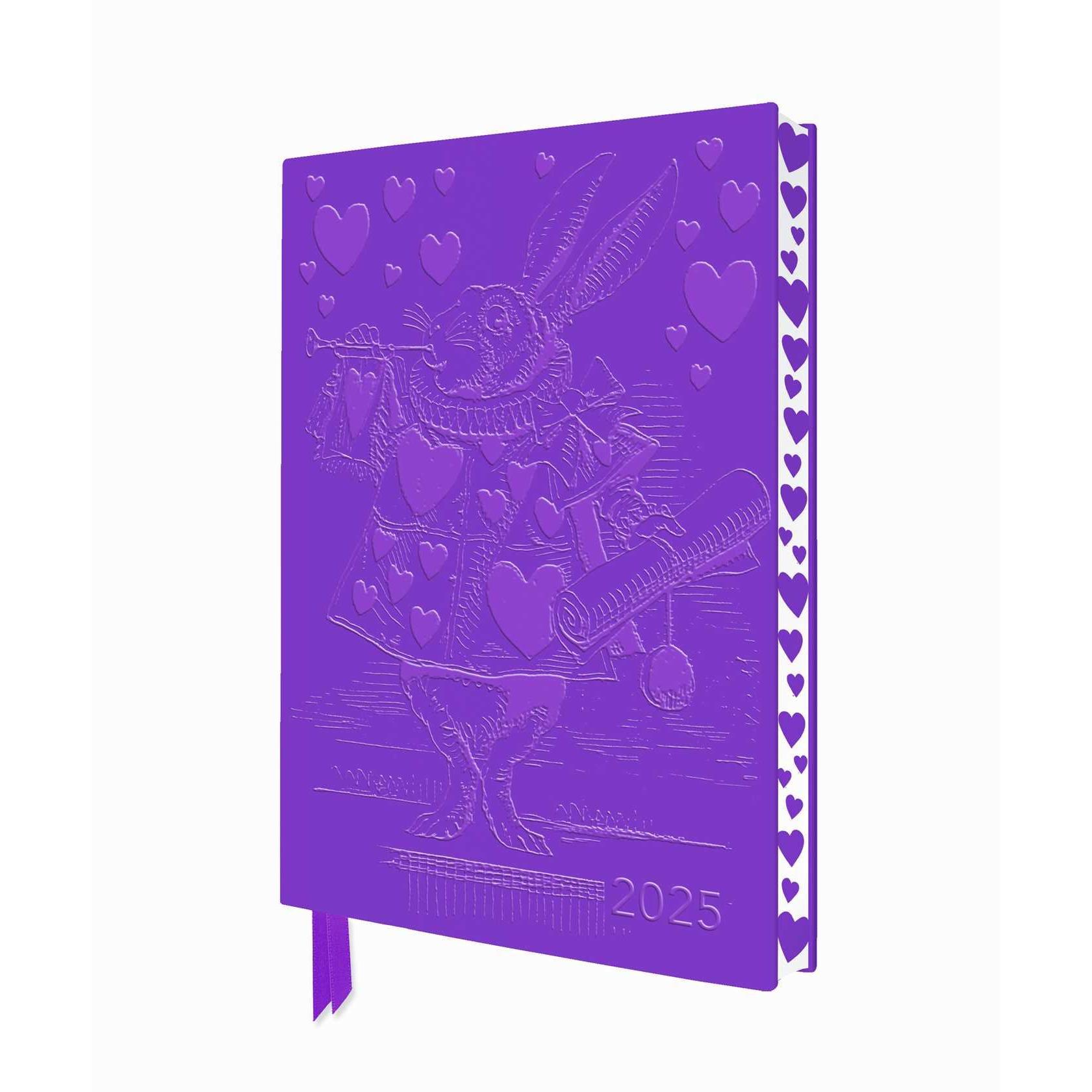 Thumbnail - Flame Tree, Agenda, Alice in Wonderland 2025 Artisan Art Vegan Leather Diary Planner - Page to View with Notes (A5, Deut...