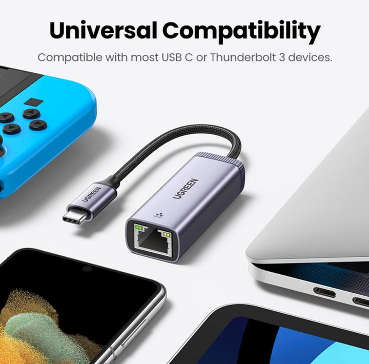 Immagine prodotto Ugreen USB-C to RJ45 Netzwerkadapter (USB-C, RJ45 (1x))