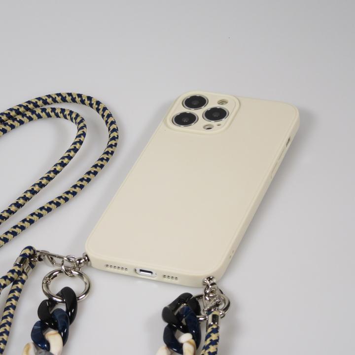 Actual product image PhoneLook Sleeve Silicone Gel with Necklace Rope & Decoration Stone Chain (Apple iPhone 13 Pro Max)