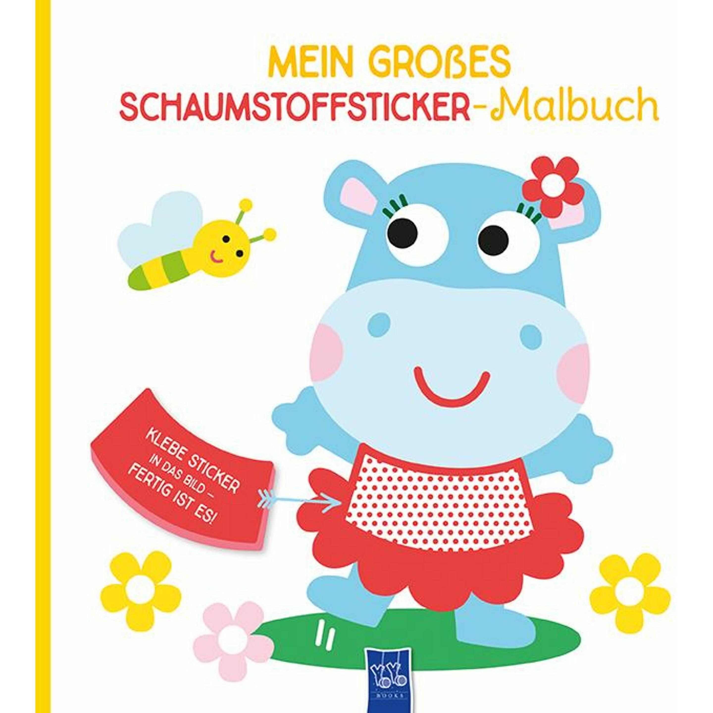 Yoyo Books Mein grosses Schaumstoffsticker-Malbuch - Nilpferd