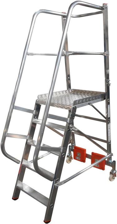 Immagine prodotto Krause Scala a piattaforma in alluminio STABILO Vario compact, per corridoi stretti (Scala a pioli, 123 cm)