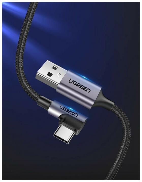 Productafbeelding Ugreen USB-C Haaks naar USB-A 2.0 A 3A Datakabel (2 m, USB 2.0)