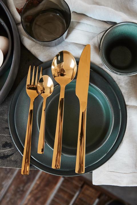 Produktbild RAW Cutlery set Stainless Steel Dishwasher safe - Gold - 48 pcs (48 Stück, Besteck Set)
