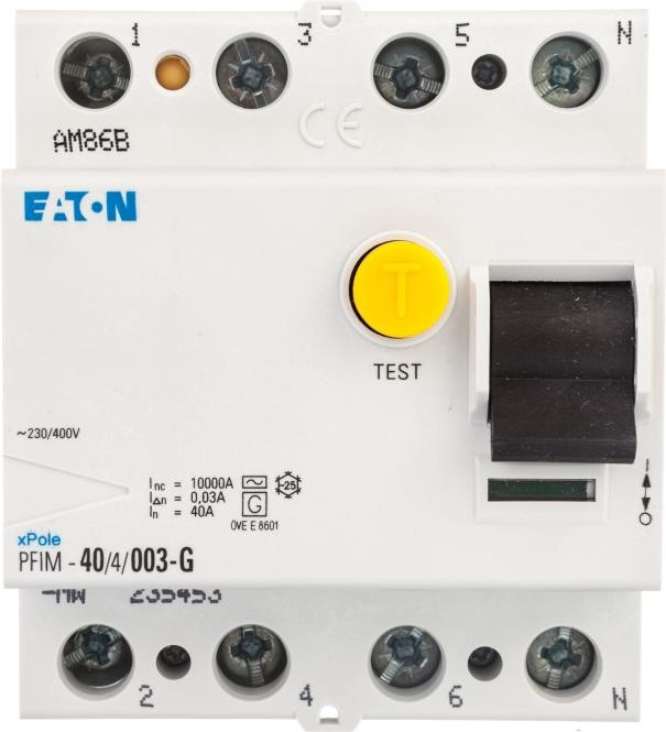 Actual product image Eaton RCD, 40A, 4p, 30mA, type G 235453