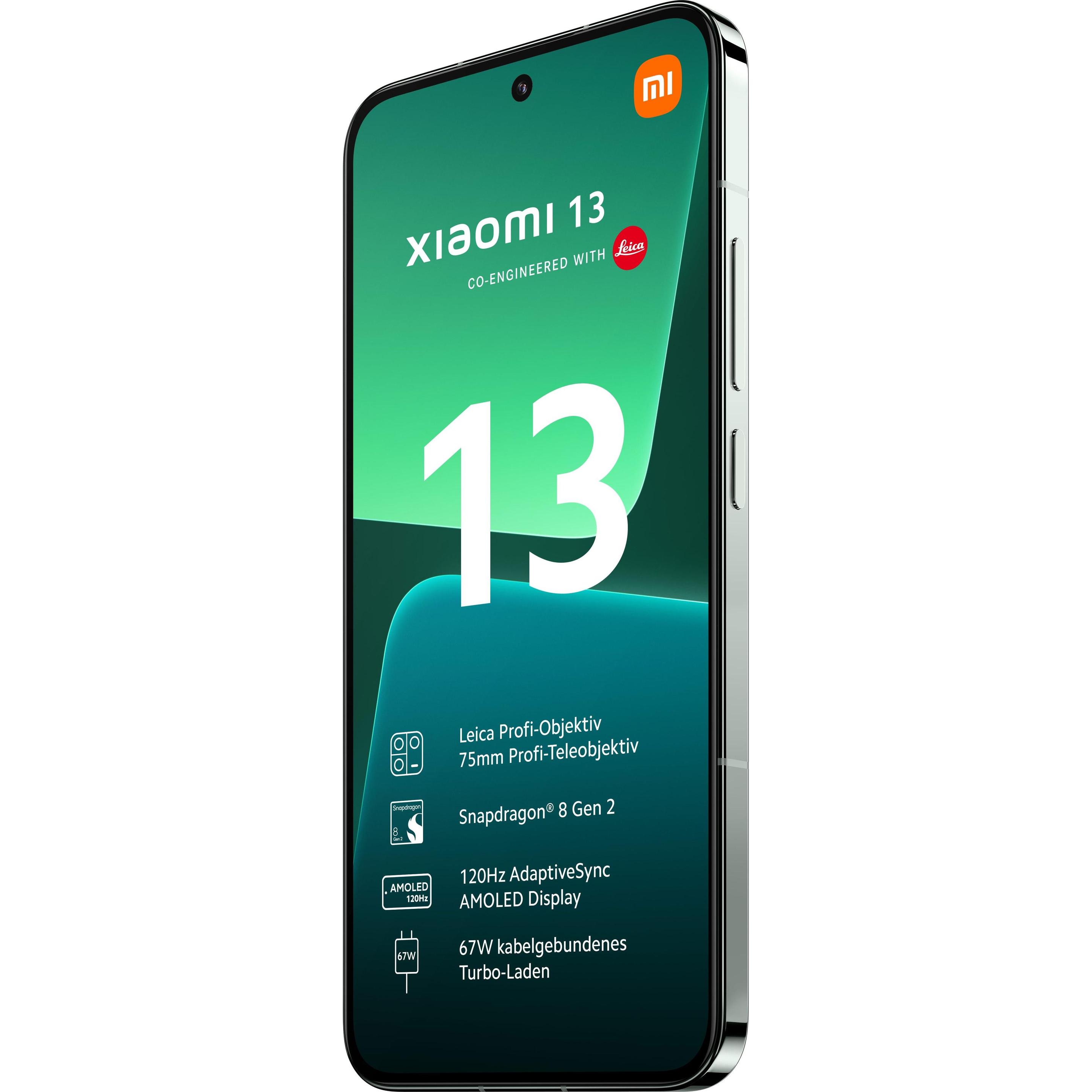 Xiaomi 13 (256 GB, Flora Green, 6.36", Dual SIM, 5G), Smartphone, Grün