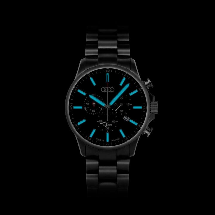Actual product image Audi collection Chronograph with Luminous Hands, Date Display, and Alarm Function (Chronograph)