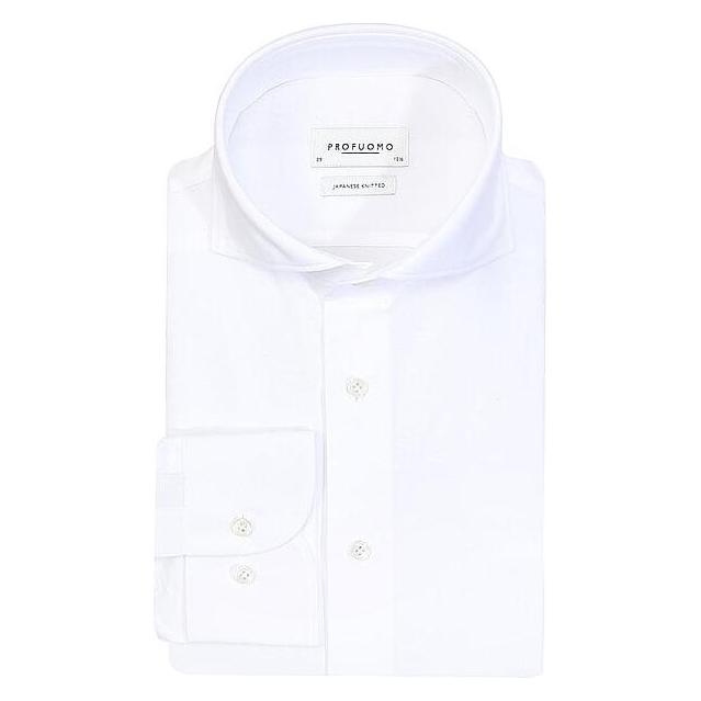 Profuomo, Herren, Hemden, Japanese Knitted, Weiss, (38)