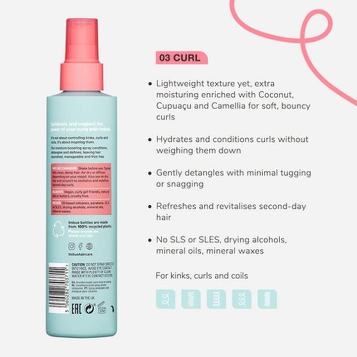 Immagine prodotto Imbue Curl Inspiring Conditioning Leave In Spray 200g - Vegano e compatibile con il metodo Curly Girl