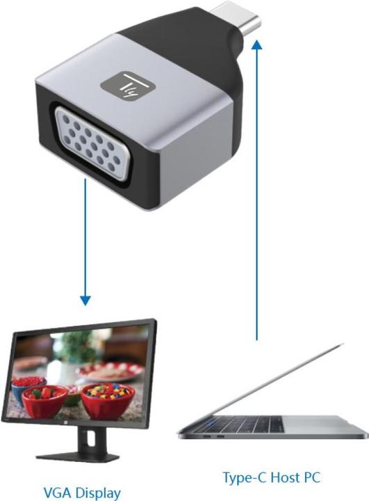Produktbild Techly Adapter USB-C M to VGA F (2.61 cm)