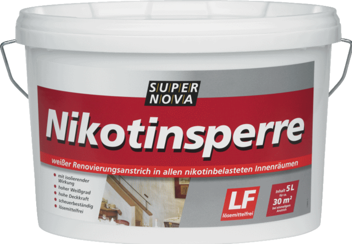 Super Nova Wandfarbe Nikotinsperre (Weiss, 5 l)