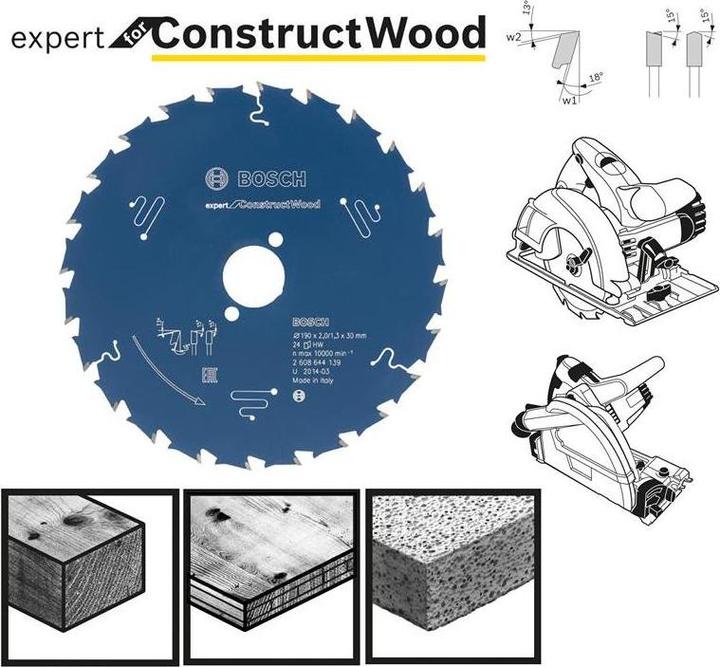Actual product image Bosch Professional Zubehör Circular saw blade Expert for Construct Wood, 210 x 30 x 2.0 mm, 30