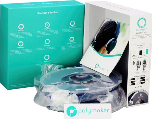 Produktbild Polymaker 70152 - Filament - PolyMAX PLA - blau - 750 g (Tough PLA, 1.75 mm, 750 g, Blau)