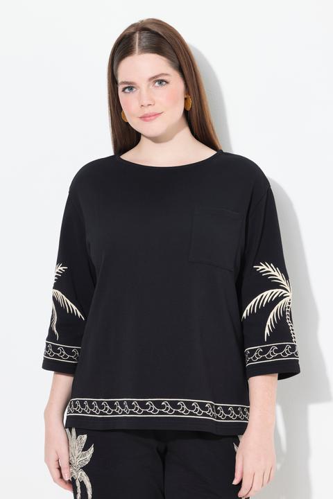 Produktbild Ulla Popken Sweatshirt, U-Boot-Ausschnitt, 3/4-Arm (56)
