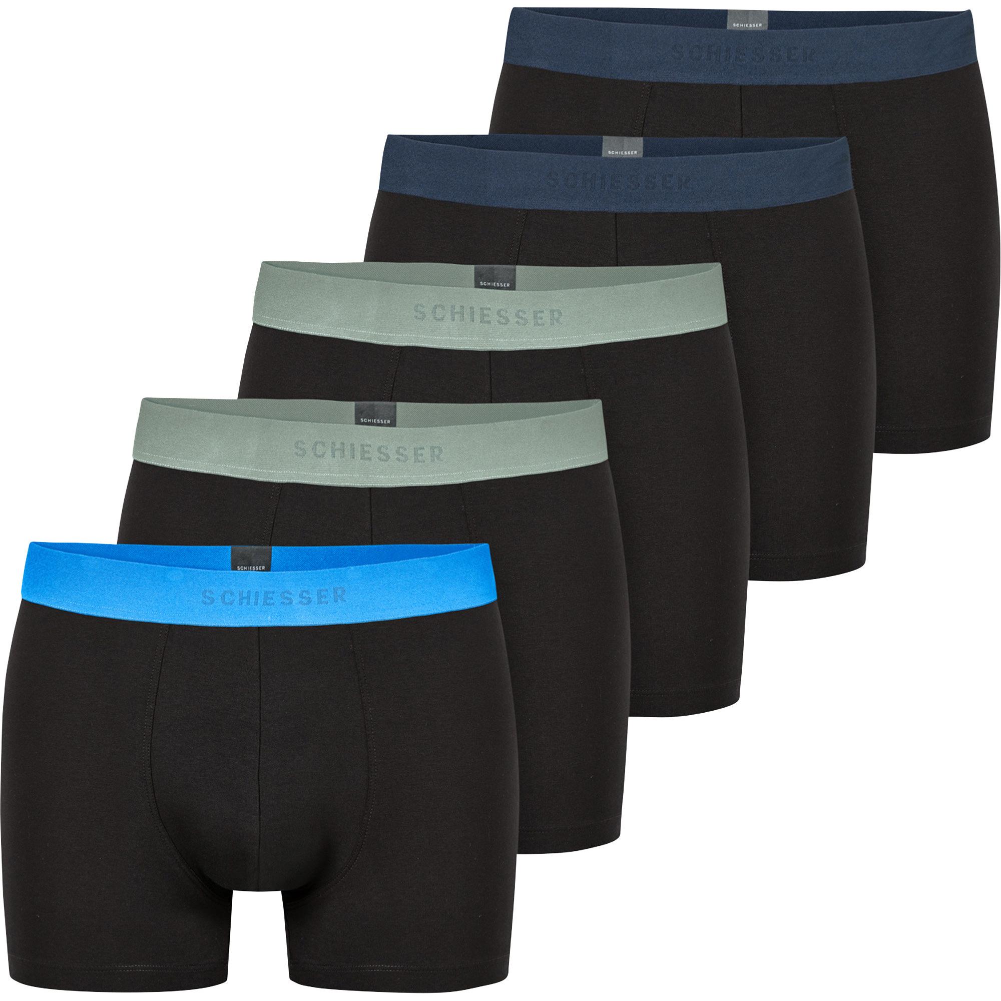 Schiesser, Herren, Unterhosen, Trunk 95/5, Schwarz, (6, 5er Pack)