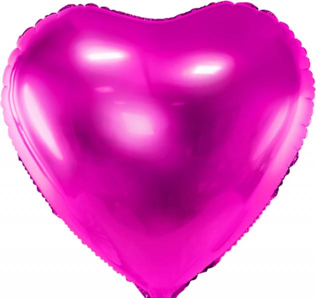 Produktbild Partydeco Folienballon Herz Dark Pink glänzend (1 x)