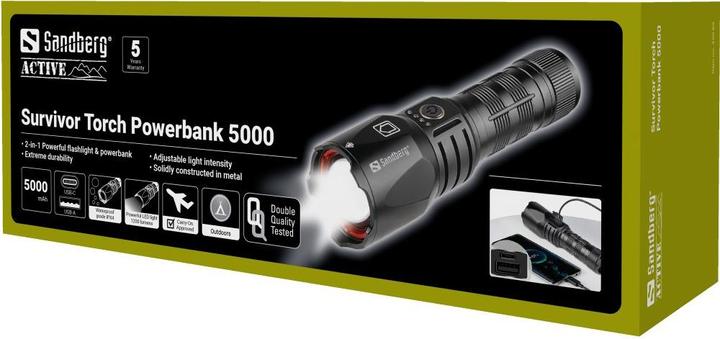 Actual product image Sandberg Survivor Torch (5000 mAh, 9 W, 18.50 Wh)