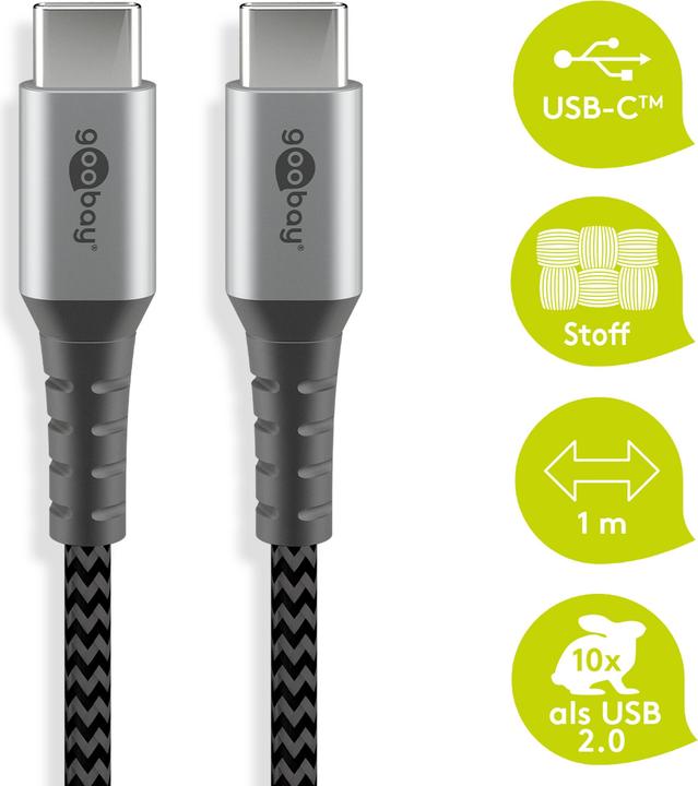 Produktbild Goobay USB C – USB C (1 m, USB 2.0, 60 W)