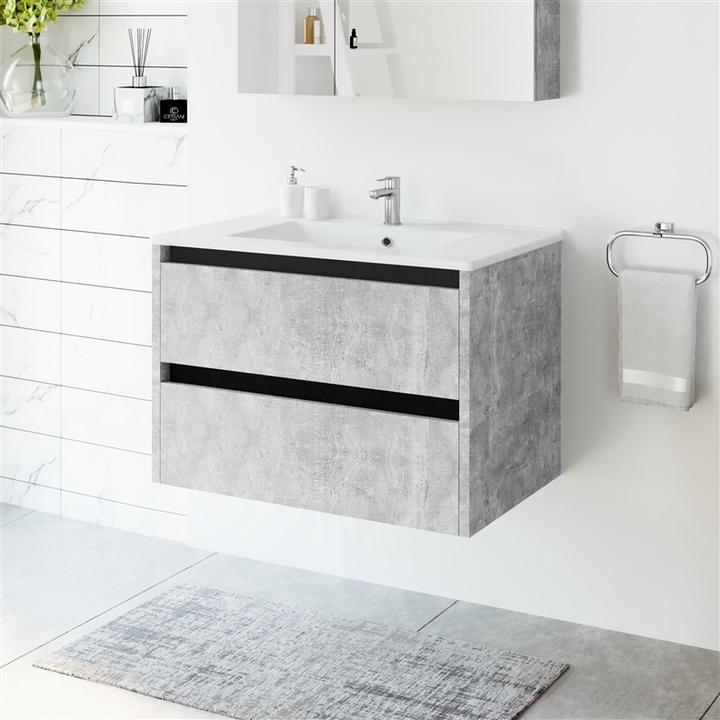 Image du produit Domoletti Cabinet De Toilette Sa 70dl Concrete
