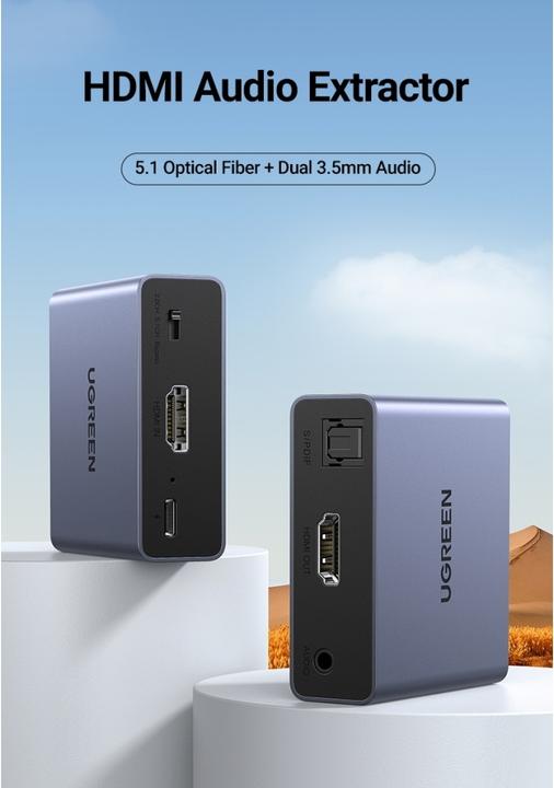 Produktbild Ugreen HDMI Audio Extractor TOSLink SPDIF 3.5mm Audio Output