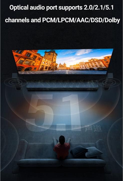 Produktbild Ugreen HDMI Audio Extractor TOSLink SPDIF 3.5mm Audio Output