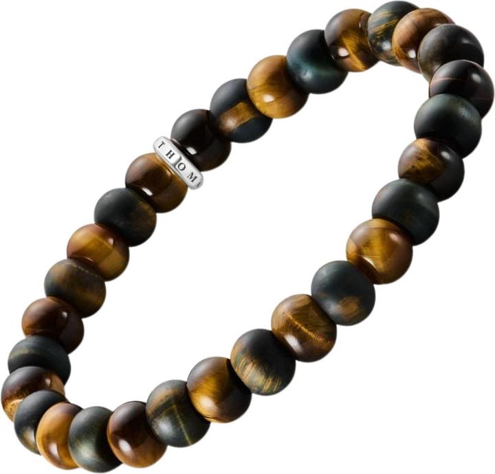 Immagine prodotto Thomas Sabo Armband Tigerauge Goldbraun und Blaugold (19 cm, Argento sterling)