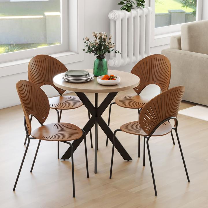 Produktbild Homcom Esstisch MDF, Stahl Braun