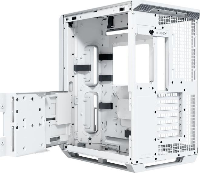 Actual product image APNX V1 PC case, midi tower, ATX, tempered glass - white (ATX, mATX, Mini-ITX)