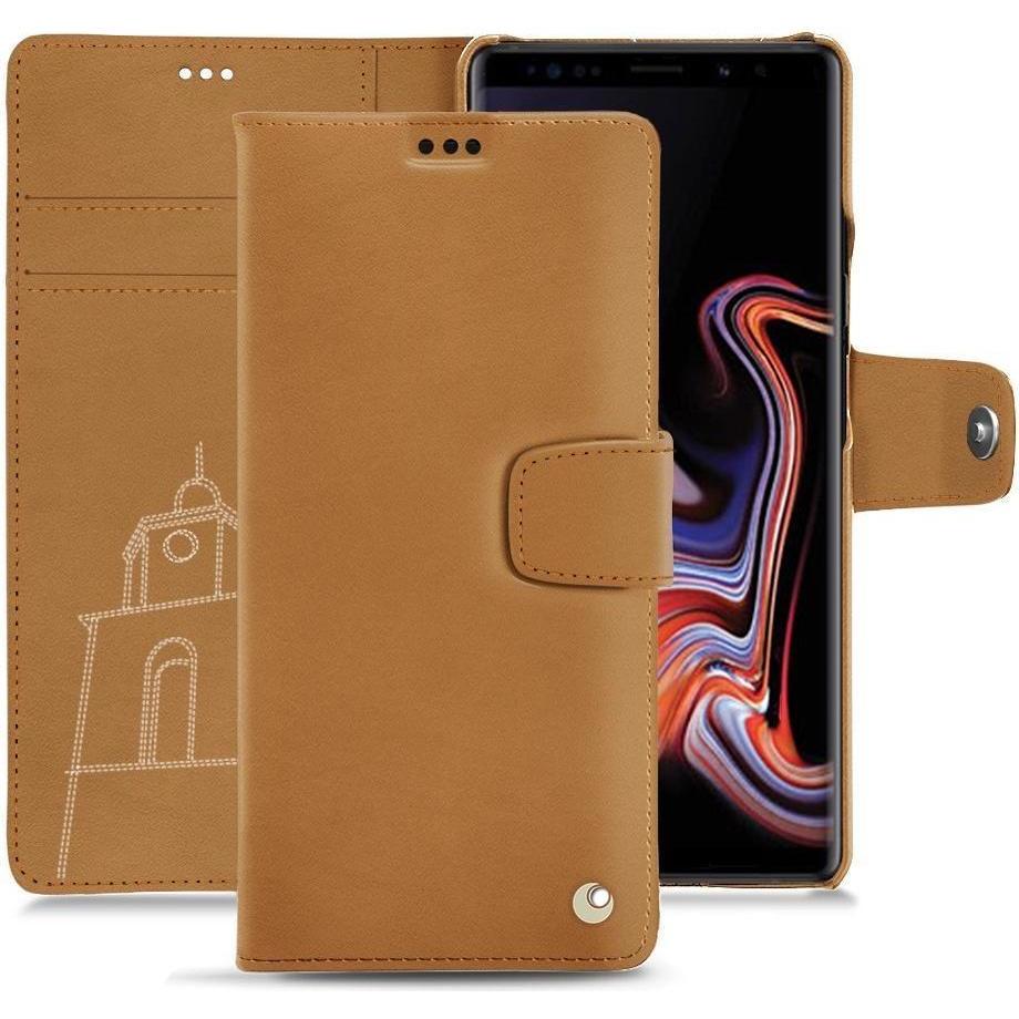 Noreve Lederschutzhülle Wallet (Samsung Galaxy Note 9), Smartphone Hülle, Braun