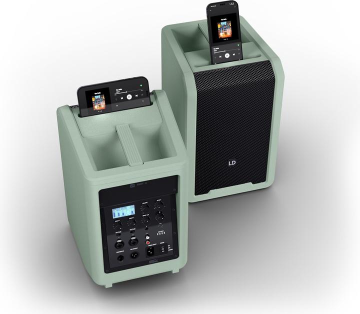 Immagine prodotto LD Systems ANNY® 8 GN - Altoparlante PA Bluetooth® portatile con batteria ricaricabile e mixer, verde avventura (Attivo, 1x 80 W)