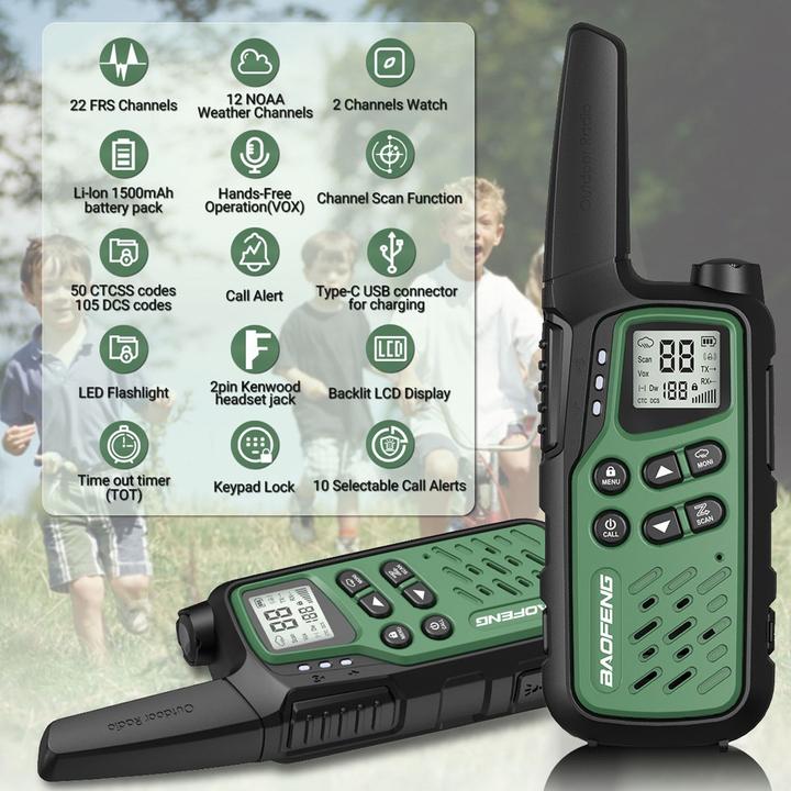 Produktbild Baofeng Walkie-Talkie BF-T25E Grün (10 km)