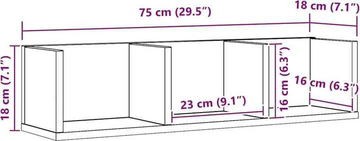 Immagine prodotto vidaXL Wandregal (75 x 18 x 18 cm)