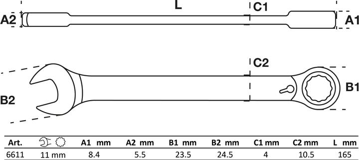 Immagine prodotto BGS Chiave a cricchetto reversibile SW 11 mm (11 mm)