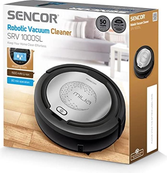 Produktbild Sencor SRV 1000SL robot vacuum 0.2 L Bagless Black, Silver