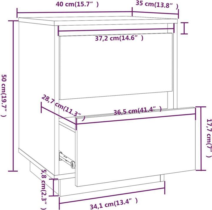 Immagine prodotto vidaXL Nachttisch (40 x 35 x 50 cm)