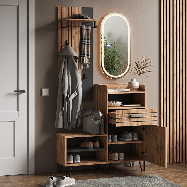 Actual product image Vicco Wardrobe Amber, Oak Wotan, 100 x 100 cm 3 parts