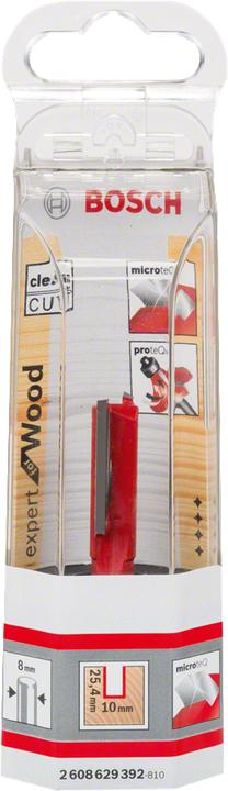 Produktbild Bosch Professional Zubehör Nutfräser Expert for Wood, Carbide, 8 mm, D1 10 mm, L 25,4 mm, G 62,4 mm