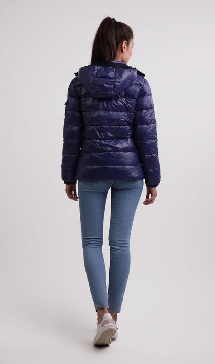 Actual product image Cash-Mere Daunenjacke mit Kapuze und Kaschmirfutter in glänzender Optik (L)