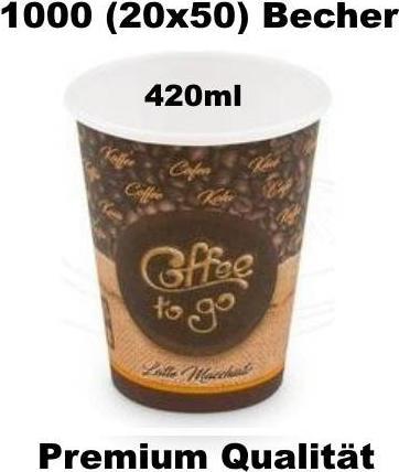 Produktbild Wimex.eu 1000 Stück - 330ml Einweg-Kaffeebecher Coffee to go ML - 1 Karton (1000 x)